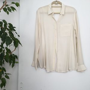 Club Monaco silk front, cotton back blouse